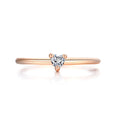 Classic Heart Shaped Zircon Ring for Women