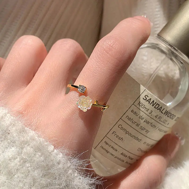 Colorful Zircon Ring Collection - Chic Open Ring Design