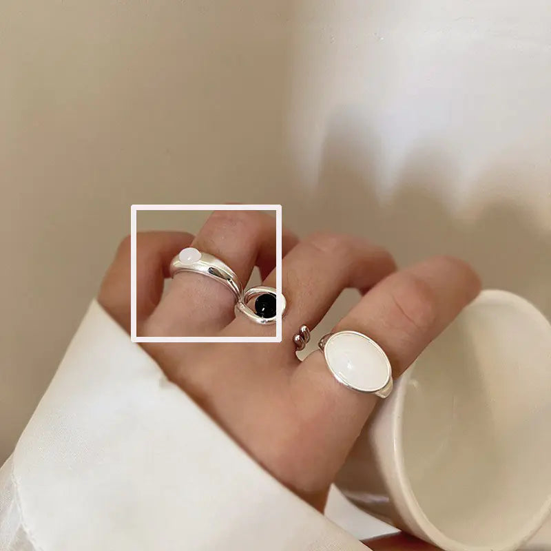 Colorful Zircon Ring Collection - Chic Open Ring Design