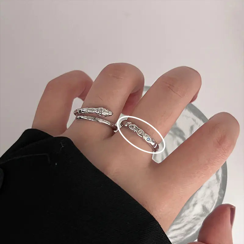 Colorful Zircon Ring Collection - Chic Open Ring Design
