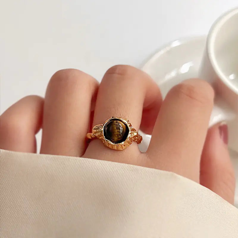 Colorful Zircon Ring Collection - Chic Open Ring Design