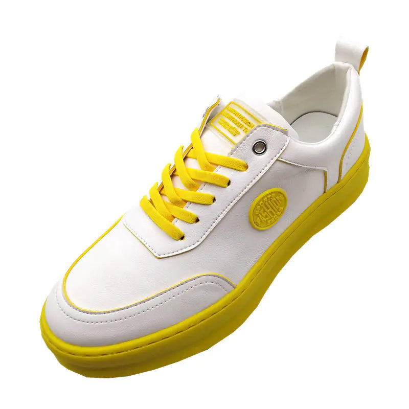 Korean Style White Sneakers for Men - Casual Hip Hop Shoes